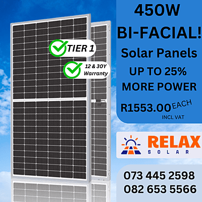 450W Bi-Facial Solar panels Tier 1