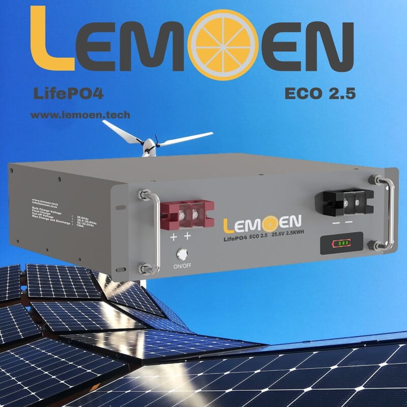 Lemoen: Battery Lithium Ion ECO 2.56KWH 25.6V 100Ah (Rack Mount) (LemoenECO256)
