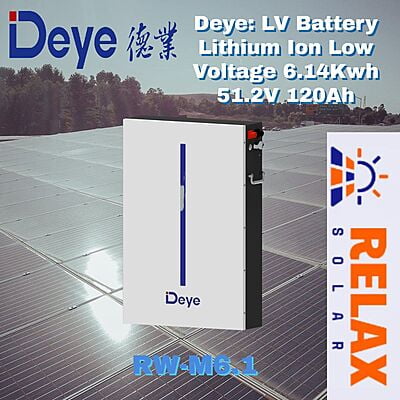 Deye: LV Battery Lithium Ion Low Voltage 6.14Kwh 51.2V 120Ah (RW-M6.1)